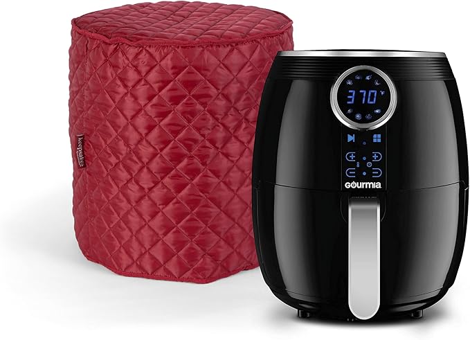 Covermates Keepsakes Air Fryer Cover – Quilted Deep Fryer Appliance Protector for Kitchen Counter Storage – Dust & Stain Resistant – Washable Slip-On Design, Red