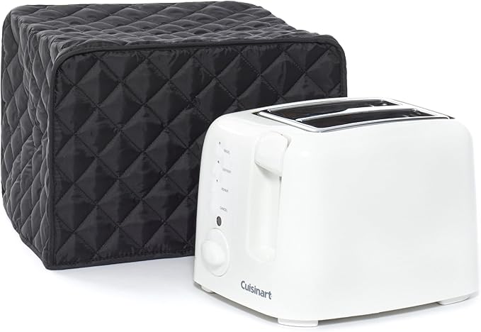 Covermates Keepsakes Toaster Cover – Quilted Appliance Protector for Coutertop Bread Ovens – Dust & Stain Resistant, Washable Slip‑On Design for Countertop Storage, Black