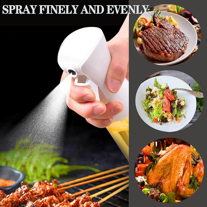 Oil Sprayer for Cooking -200ml Glass Olive Oil Sprayer, Cooking Sprayer, Kitchen Gadgets for Air Fryer, Canola Oil Spritzer, Widely Used for Salad Making, Baking, Frying, BBQ (Yellow)