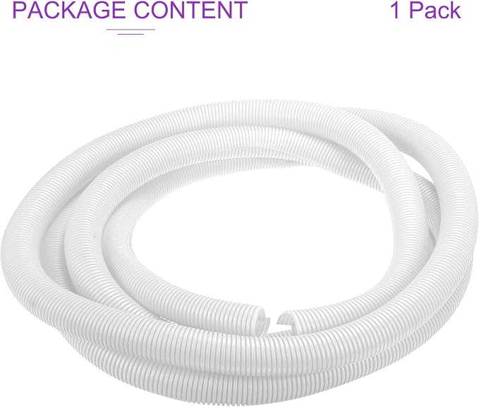 DMiotech 50ft Wire Loom Split Tubing 1 1/2 Inch(38.1mm) ID, Cord Protectors from Pet Flexible Conduit Cable Management for Office Home Garden, White