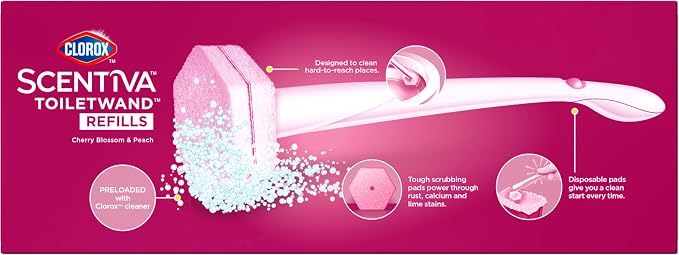 Clorox Scentiva ToiletWand Refills, Cherry Blossom and Peach, 10 Count