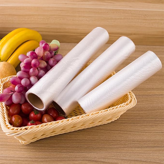 1 Roll Plastic Produce Bags for Groceries, 35x50cm(14x20in) Durable Clear Food Storage Bags for Bread, Fruits, Vegetables, Kitchen Disposable Plastic Storage Bag, 350 Pcs per Roll, BPA-Free