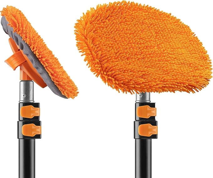 Wall & Car Duster Chenille Microfiber Cleaning Head (Pole Sold Separately) | Use by Hand or as Extension Pole Attachment (Pole Sold Separately)