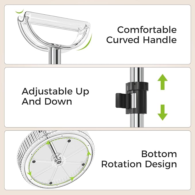 2-Tier Lazy Susan 360° Rotating Turntable Organizer Rack with Handles Height Adjustable, Spice Rack Holder Organizer for Cabinet, Pantry Organizers Bathroom Countertop Storage (Transparent Color)
