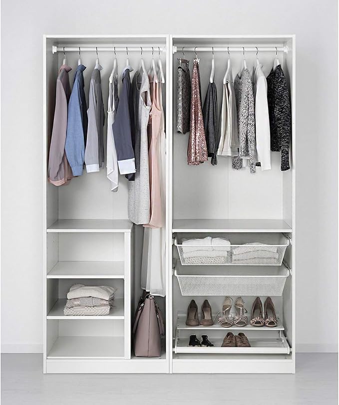 OwnMy 4 Pack Closet Rod End Supports Brackets 1-1/2" Dia Closet Rod Holders | U Shaped Stainless Steel Closet Pole Sockets, White Closet Rod Brackets Flange Rod Holders, Metal Shower Curtain Rod Holders