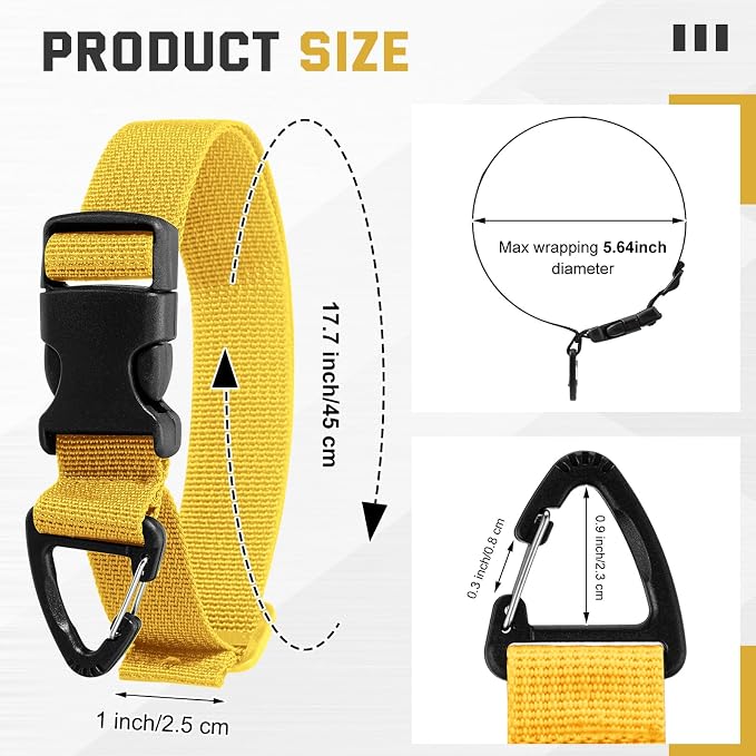 6 Pack 17 Inch Adjustable Extension Cord Holder Organizer with Triangle Clips for Garage Organization and Storage Heavy Duty Extension Cord Hanger for Men Workshop (Yellow)