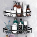 Corner Shower Caddy for Bathroom Storage,Black,2 Pack | No Drilling Bathroom Shower Corner Shelves with Adhesive,Rustproof Shower Organizer