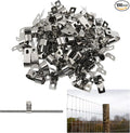 Antrader Stainless Steel Wire Fence Clips,Fencing Mounting Clips with Screw | 10mm/0.39" Cable Clamps,Nickel-Plated and Rust-Resistant,Wire Clips Cord Clamp