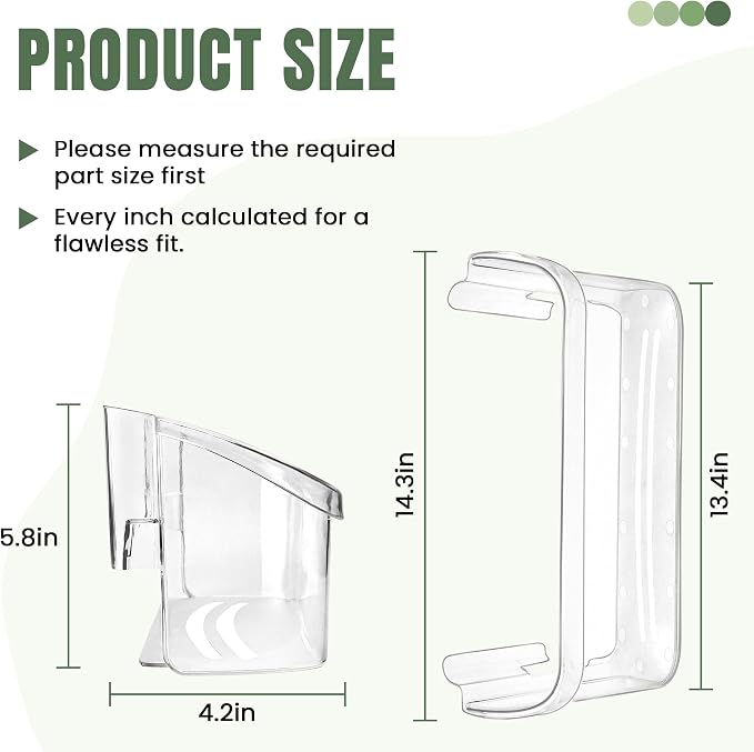 AMI PARTS 240363702 Refrigerator Door Bin Side Shelf | Fit for Frigi-daire, Ken-more Refrigerator - Replaces 240363704, 240363705, 240363708, AP2116106, PS430207 (2 Pack)