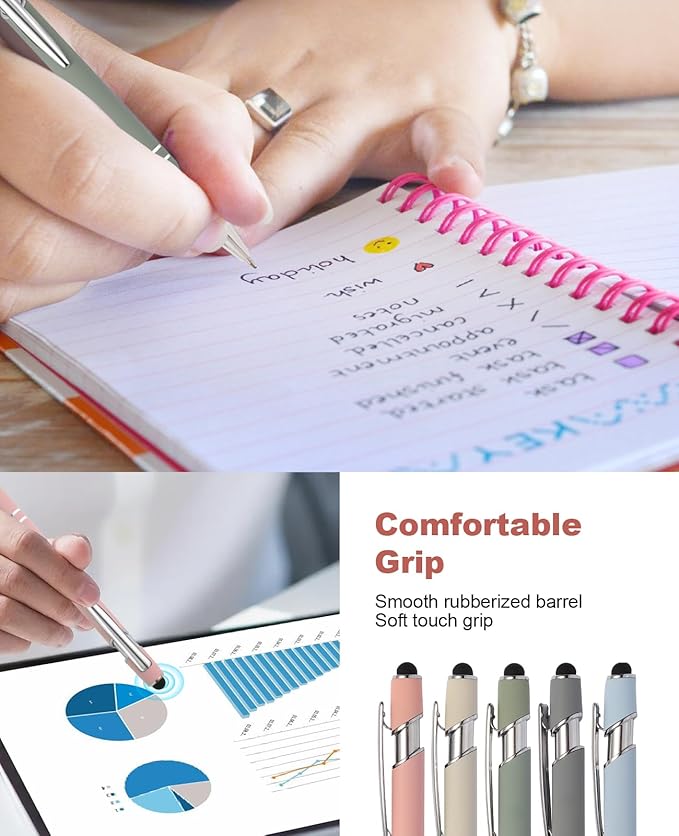 39PCS Aesthetic School Supplies with Cute Pencil Case, 5X Ballpoint Pens with Stylus Tip, 12X Pastel Highlighters, 6X Mechanical Pencil Set 0.5 & 0.7mm, Suit for Preppy School College Essentials(pink)