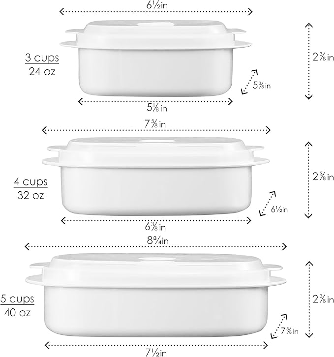 Reston Lloyd Nesting Microwave Containers, Set of 3, Adjustable Steam Vents, Airtight, Meal Prep, Durable BPA-Free Plastic- Freezer & Dishwasher Safe, Cookware & Food Storage, Anyday Cookware, Indigo