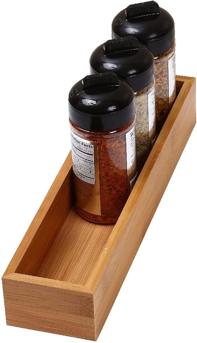 YBM Home Bamboo Drawer Organizer Storage Box for Kitchen Drawer, Junk Drawer, Office, Bedroom, Children Room, Craft, Sewing, and Bathroom, 6 Pack 3x12x2 inch