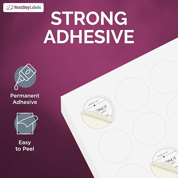 NextDayLabels - Laser/Ink Jet White Labels (1" Round - 63 Per Page | 6300 Labels)