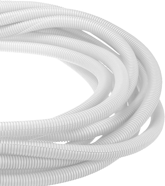 DMiotech 10ft Wire Loom Split Tubing 3/4 Inch(19.1mm) ID, Cord Protectors from Pet Flexible Conduit Cable Management for Office Home Garden, White