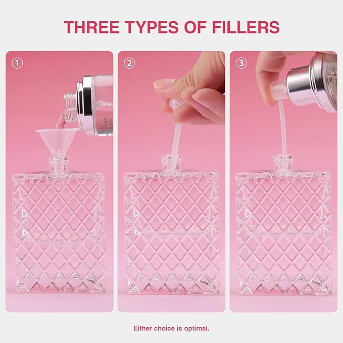 Glass Perfume Bottles Empty Refillable, 50ml /1.7oz Atomizer Sprayer for Perfume, Cologne Bottles Empty with Perfume Dispenser