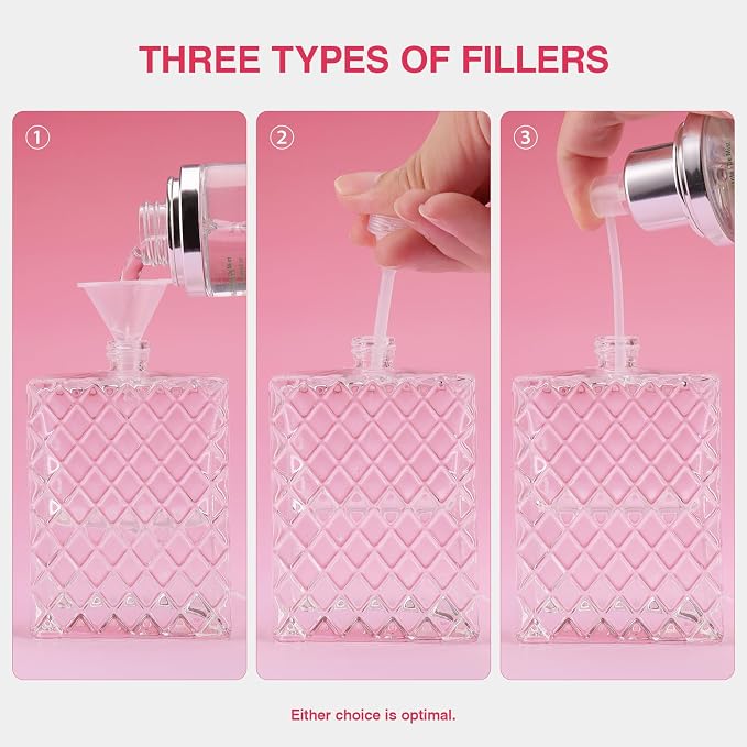Glass Perfume Bottles Empty Refillable, 100ml /3.4oz Atomizer Sprayer for Perfume, Cologne Bottles Empty with Perfume Dispenser