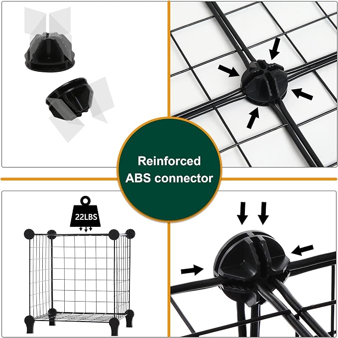 AWTATOS Wire Cube Storage, Closet Organizer, 12 Cube Storage Shelf, Black | Metal Cube Storage Shelves Bookshelf, Portable Closet Clothes Organizer, Wire Shelving for Bedroom, Home, Office