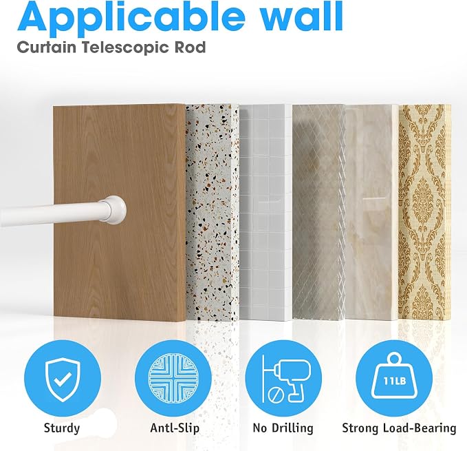 4Pack Spring Tension Curtain Rods 23 to 46 Inch,White Small Tension Rod Spring Curtain Rod No Drilling,Adjustable Short Curtain Rods for Window,Kitchen,Closet,Doorway