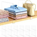 12 Pack Closet Shelf Dividers Purse Handbag Organizer Storage | Acrylic, Clear, Suitable for Kitchen, Office, Bookshelf, Cabinet, Sweater, Clothes, Towel, Bag Tall Separators Organization