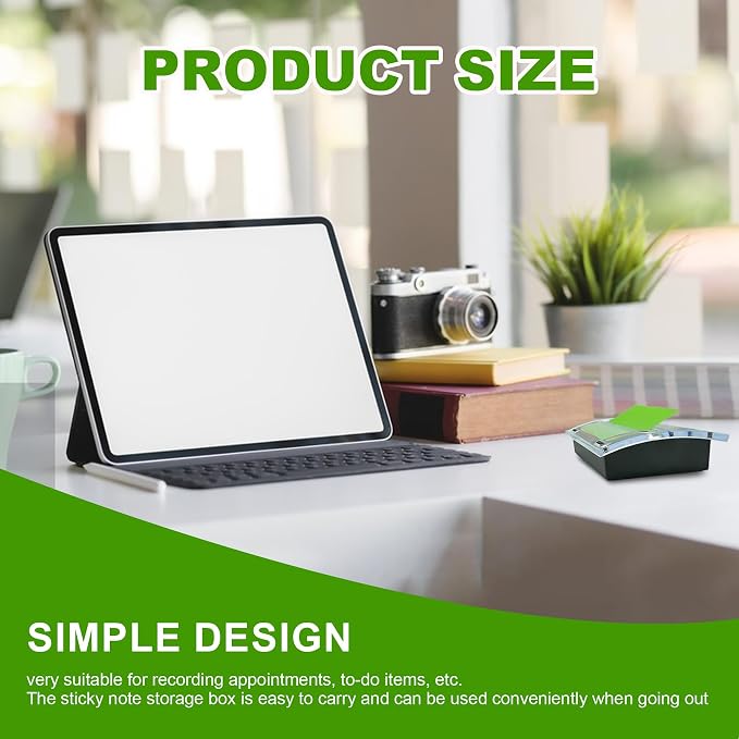 2 Pcs Pop Up Sticky Note Dispenser Acrylic Small Sticky Note Holder for 3 x 3 Inch Sticky Notes Office Home Classroom Desk Supplies