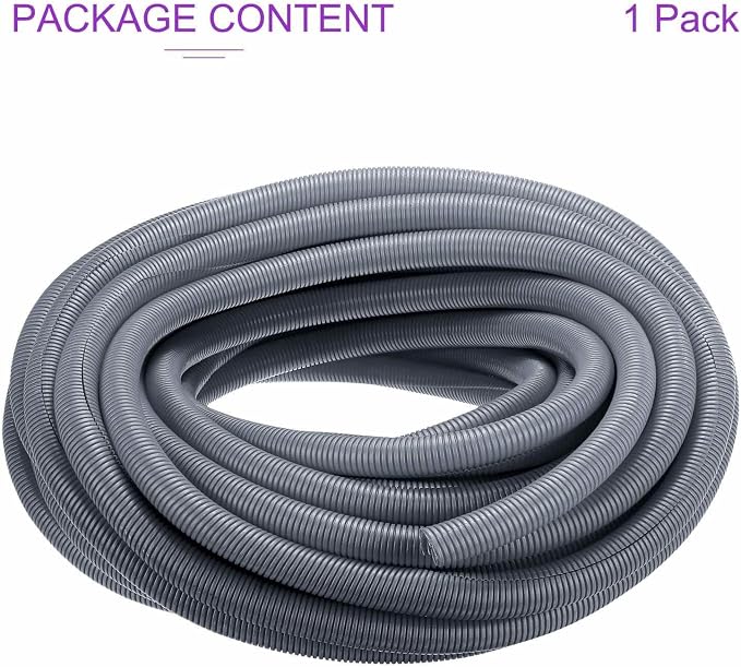 DMiotech 100ft Wire Loom Split Tubing 1 1/4 Inch(31.8mm) ID, Cord Protectors from Pet Flexible Conduit Cable Management for Office Home Garden, Gray