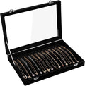 Frebeauty 15 Hooks Necklace Organizer,Velvet Necklace Holder Tray with Lid | Jewelry Organizer for Necklace Pendant Chain,Women Jewelry Box,for Home Use and Jewelry Store,Jewelry Display for Drawer