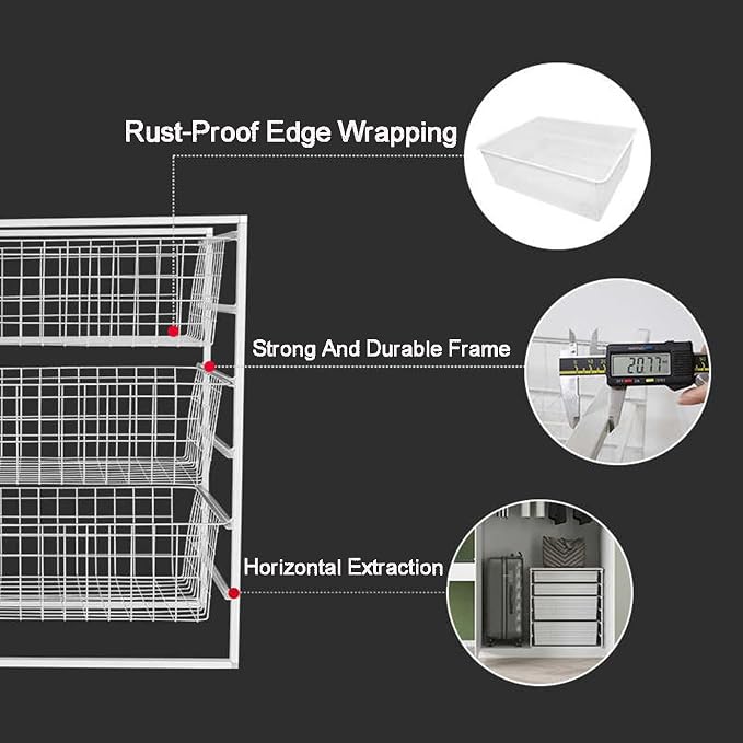 Compact Hanging Pullout Drawer Basket,Pull Out Drawer Organizer Containers Storage Bin,for Home Office Bedroom Laundry Room(Style4)
