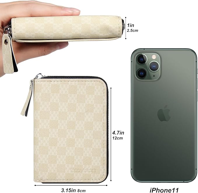 Credit Card Wallet, RFID Card Case Wallet, Zipper Card Cases Holder for Men Women, RFID Blocking, KeyChain Wallet, Compact Size Card Organizer Case for Women