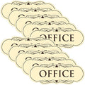 All Quality Designer Office Sign | Easy Installation - Ivory/Dark Brown - Medium (10 Pack)