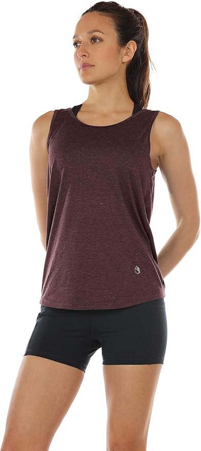 icyzone Women's Open Back High Neck Workout Athletic Gym Tank Tops