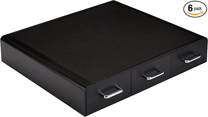 Amazon Basics K-Cup Compatible Coffee Pod Storage Drawer, 3 Easy-Open Drawers, 36 Pod Capacity, Black (Pack of 6)