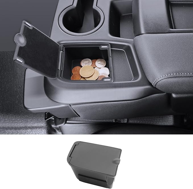 For Center Console Organizer Tray Coin Box Non-Dropping Design Compatible with 2019-2026 Chevy Silverado 1500& 2020-2026 Silverado 2500HD 3500HD (Split-Bench Folding Seat) ABS Materials