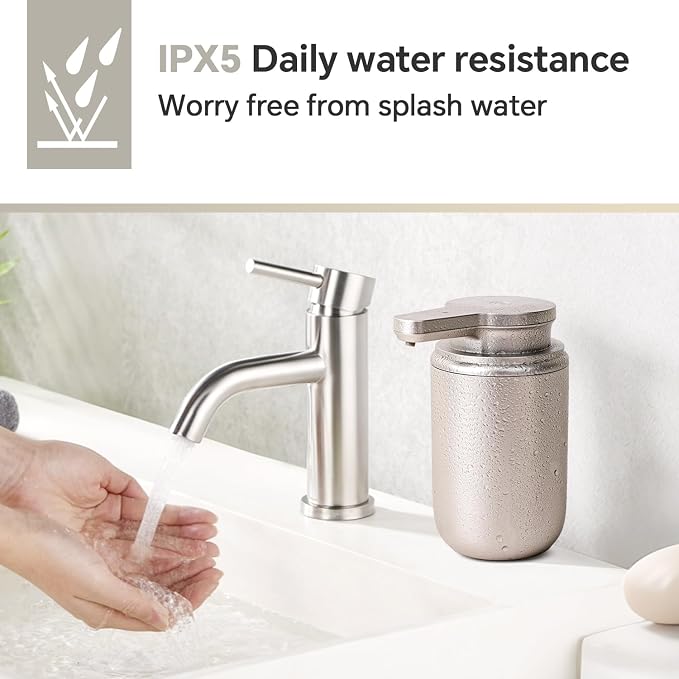 LAOPAO Automatic Soap Dispenser, Liquid Hand Soap Dispenser for Bathroom Kitchen Rechargeable Touchless Hand Soap Pump, 10oz
