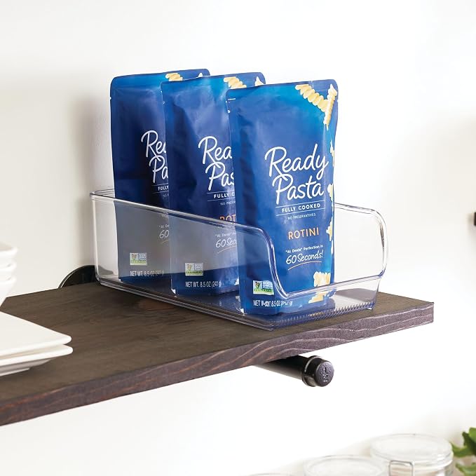 iDesign Pantry Bin for Kitchen or Cabinet Storage, Set of 4, Clear