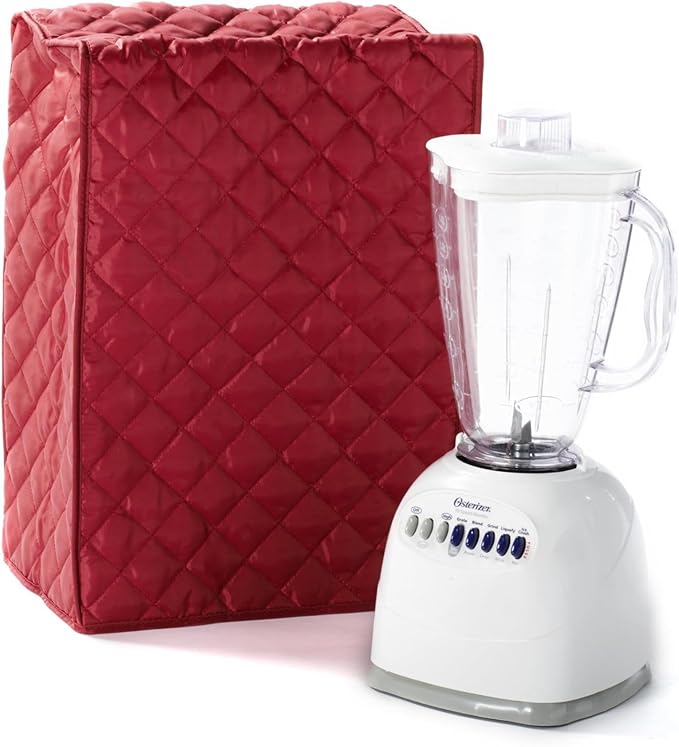 Covermates Keepsakes Blender Cover – Quilted Appliance Protector for Food Processors – Dust & Stain Resistant, Washable Slip‑On Design for Countertop Storage, Red