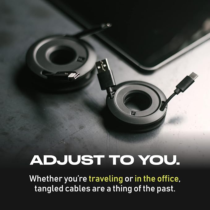 Side Winder Mini and Max Headphone, Earbud and Charging Cable Winder and Organizer Perfect for Wrapping Earbuds and Cords for Travel and Organization (Black, Mini)