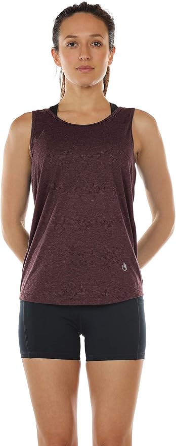icyzone Women's Open Back High Neck Workout Athletic Gym Tank Tops
