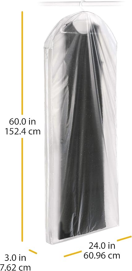Whitmor 5003-20 Zippered Gown Bag, Clear