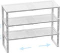 Cabinet Shelf,Expandable Adjustable Stackable Kitchen Organizer,for cabinets, Kitchens, countertops, bathrooms Shelf Organizer(3Packs/White,Large)
