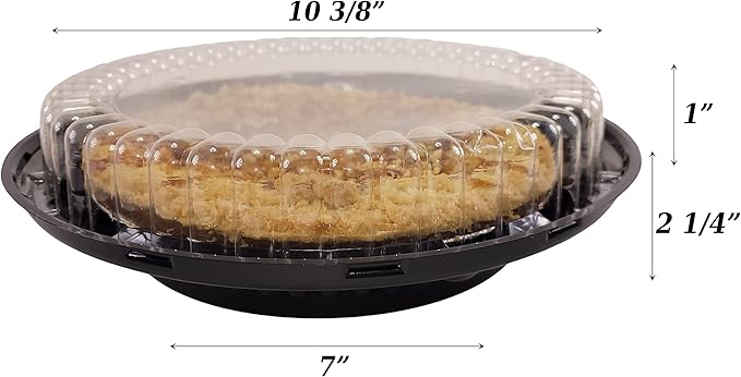 KitchenDance D & W Fine Disposable Pie Carrier with Clear Low Dome Lid - 9 Inches Reusable Pie Carrier for pies and Cupcakes - Perfect for Storing, Preparing Food - WJ40, 80 Count