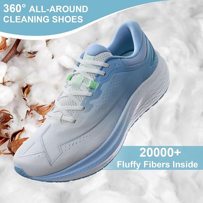 Shoe Washing Bag for Washing Machine, Fluffy Fibers Keep 360 Wrap-around Cleaning for All Types Shoe and Sizes, Laundry Shoe Bag for Washer and Dryer, Reusable Shoe Cleaning Bag for Sneaker