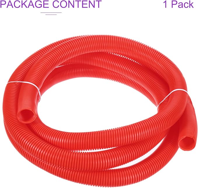 DMiotech 10ft Wire Loom Split Tubing 1 Inch(25.5 Mm) ID, Cord Protectors from Pet Flexible Conduit Cable Management for Office, Home, Garden, Red