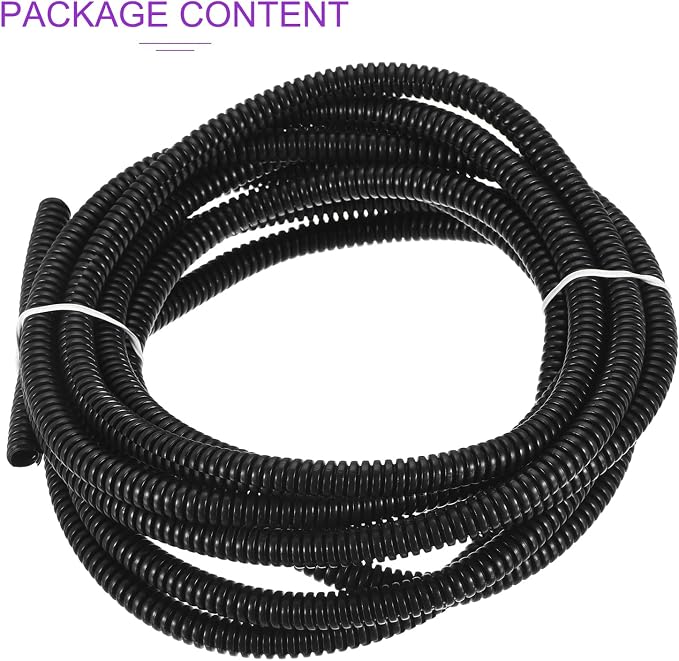 DMiotech 13.2ft Wire Loom Split Tubing 1/4 Inch(6.5 Mm) ID, Cord Protectors from Pet Flexible Conduit Cable Management for Office, Home, Garden, Black