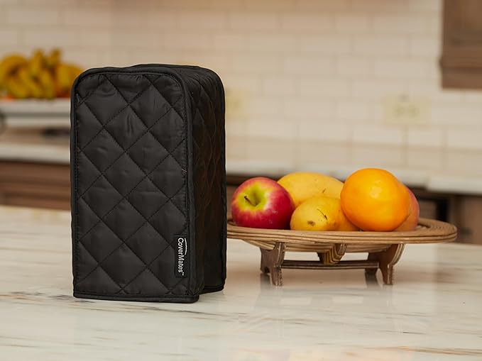 Covermates Keepsakes Can Opener Cover – Quilted Electric Appliance Protector for Kitchen Counter Storage – Dust & Stain Resistant – Washable Slip-On Design, Black