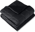 Bare Home Weighted Blanket Twin or Full Size 10lb (40" x 60") - Minky Fleece - Premium Heavy Blanket Nontoxic Glass Beads (Black, 40"x60")
