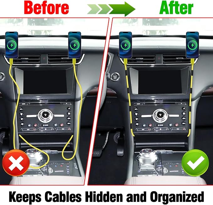 12 Pcs Car Trim Cable Clips, Car Cable Management Wire Organizer Cord-B(02) | Neatly Organize Cables for Vehicle Interior, Easy Installation, Ideal for Phone Chargers, Dash Cams and More