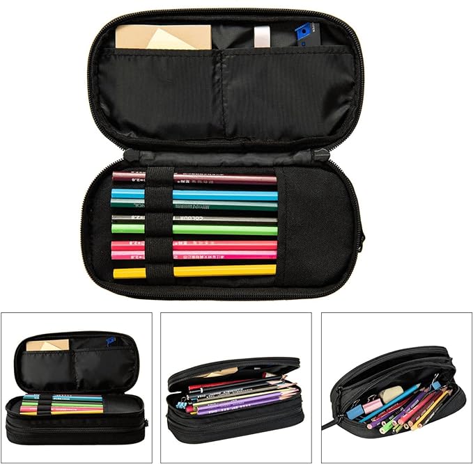 Perinsto Cute Dogs Animals Pencil Case Big Capacity Multi Compartment Stationery Box Pencil Pouch Holder Desk Organizer For School Office Home
