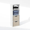 Furinno Reed Closet Organizers and Storage, 4-Tier Closet Organizer, Open Shelf Closet Storage, for Wardrobe, Bedroom, Living Room, White