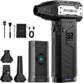 Electric Air Duster with 2 Swappable Battey Pack | 150,0000 RPM BLDC 150 mph Air flow, 3-Speed Compressed Air Duster for Dust/Snow Cleaning - 2-yr Warranty