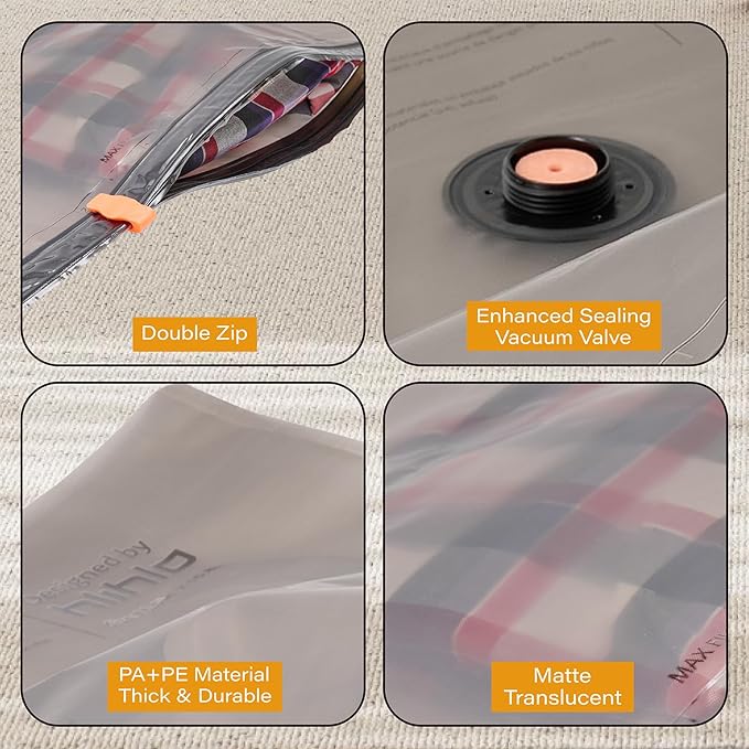 Rechargeable Wireless Pump Travel Vacuum Bags, 10 Pack Portable Storage Bags for Travel and Home, Compression Packing Seal for Clothing, Clothes, Blankets, Luggage, Suitcase
